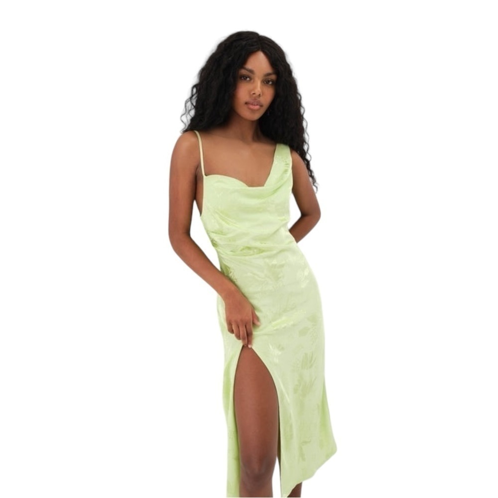 For Love & Lemons Matcha Green Ilana Midi Dress US S